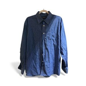 Roundtree & Yorke Navy Casual Button-Down Shirt